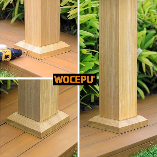 2 pcs 6"x6" (Actual: 5.5"x5.5") Aluminum Deck Post Base Cover, for Deck railings, Stairs, Patios, Porches Split Deck Post Skirt (Burlywood)
