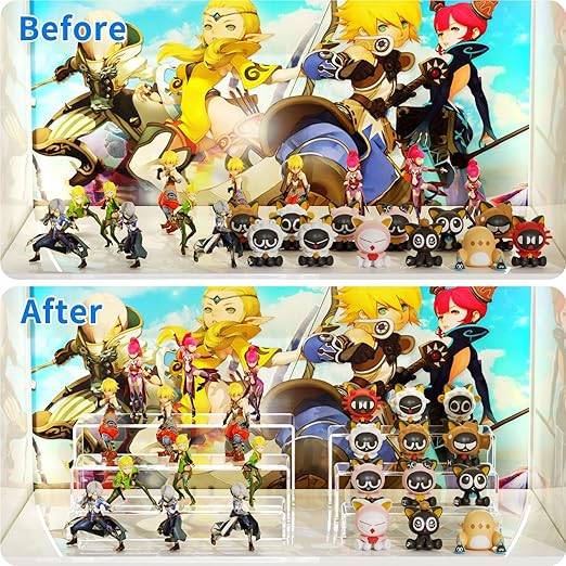 NIUBEE Acrylic Display Riser, 3 Pcs 9" Large Acrylic Risers, Clear Rectangular Stands for Candy Dessert Cupcakes, Collectibles Display Stands Shelf for Display for Funko POP Figures