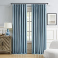 DUALIFE Light Dusty Blue Curtains 95 Inch Long 2 Panels Set Pinch Pleat Drapes for Living Room Dining Room Thermal Insulated Full Blackout Draperies with Hooks 50" W x 95" L