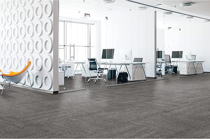 Mohawk Elite 24" x 24" Berber (Loop pile), 0.08" Pile Height, Carpet Tile, Nylon Fiber, Dappled Steel Color, (24 Tiles), (96 sqft/carton)