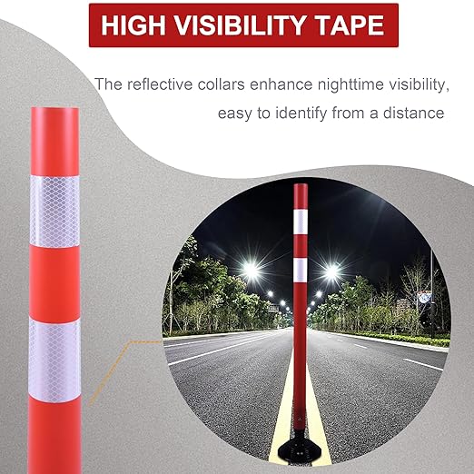 48" Traffic Cones 8-Pack with Heavy-Duty Spring Base - Road Safety & Parking Lot Delineators for Construction Zones, Highways - OrangeStar