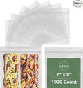 Quart Resealable Plastic Bags 1000 Pack — Clear Reclosable 7 x 8 Inch Food Storage Bags with Zipper Seal for Freezer, Meal Prep, BPA Free
