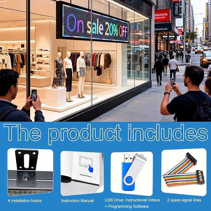 P10(77" * 14") Digital Led Car Signs For Window Matrix Panel Screen Panel Ticker Message Board Message Board Display Menu Board Electronic Board For Business