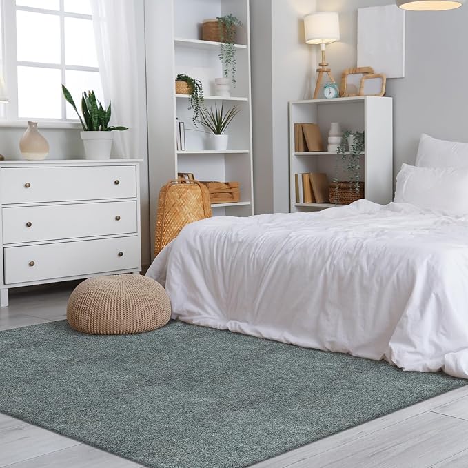 Carpet Tiles Peel and Stick 24” x 24”, Self Adhesive Soft Padded Flooring Stickers, Light Gray Home Decor for Bedroom Living Room Office, 10 Tiles & 40 sq ft per Box
