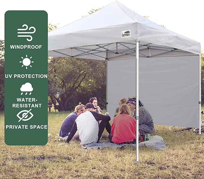 Eurmax USA Instant Canopy SunWall 10FT Pop Up Canopy Wall Sidewall with Horizontal Strap for Eurmax ONLY,1 Pack Sidewall(Red)
