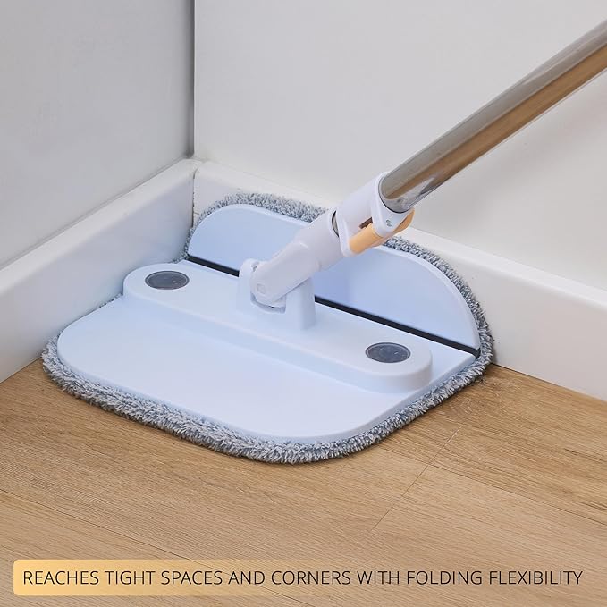 True & Tidy® TrueClean Spin Mop 2.0 w/Detachable Inner Bucket, Self Standing, Separates Clean and Dirty Water, Foldable Square Mop Head, Triple Jet Stream w/Hidden Brush, Replaceable 2pc Pads