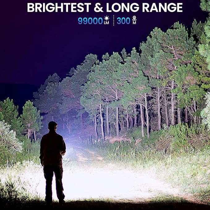 NiaoChao Rechargeable LED Flashlights High Lumens, 99000 Lumens Super Bright Flashlight with 6 Modes, Waterproof Powerful Flash Light Multifunctional Flashlights for Home Camping Hiking(3 Pack)