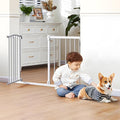 Great Gates Pet Gate - Durable Steel Gate for Stairs - Self-Closing Door & 2-Step Child Proof Lock - Wall-Friendly Dog Gates for Doorways (Fits Most) - 29.5"- 36.5", 34” Tall