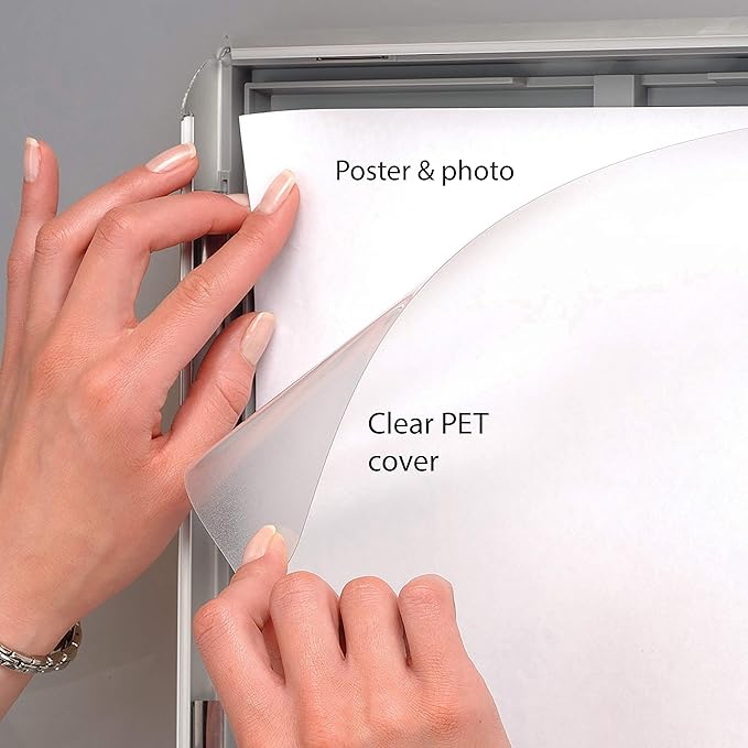 DisplaysMarket 8.5x11 Snap Frame for Wall Mount, Opti Frame, 1 inch Profile- Silver, 1