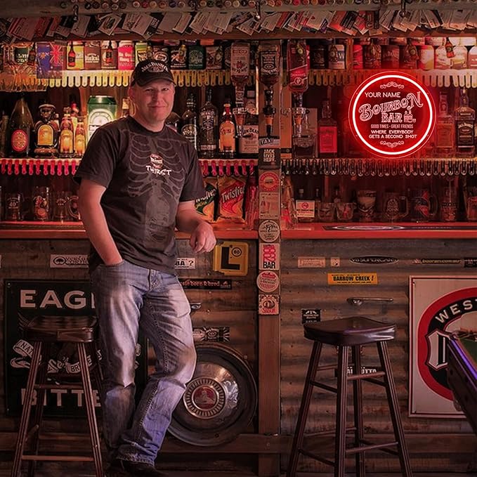 Custom Neon Bar Signs for Home Bar, Handmade Dimmable Personalized Bar Signs, Durable Neon Beer Signs for Man Cave, Bar Led Light Up Sign For Men Dad Gift Business