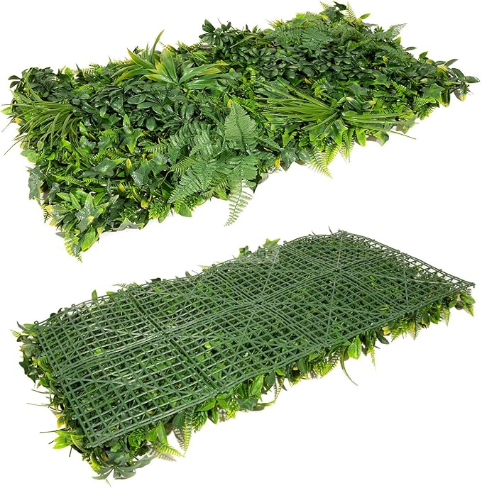 NatraHedge Artificial Rainforest Living Wall Vertical Garden for Outdoor Hedge Installments or Indoor Decor (5 Pack) 28 SQF