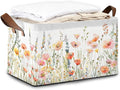 32L Large Storage Bins with Handles, Basket Organizer for Shelves, Closet, Books, Laundry & Home Decor (Flower Cluster)