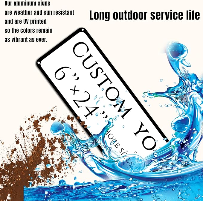 Custom Sign, custom street sign，Aluminum Weatherproof Metal Sign Multiple Sizes, Reflective double-sided, Business, Workplace, office, Home, Delivery Signs(6 * 24 Inch)