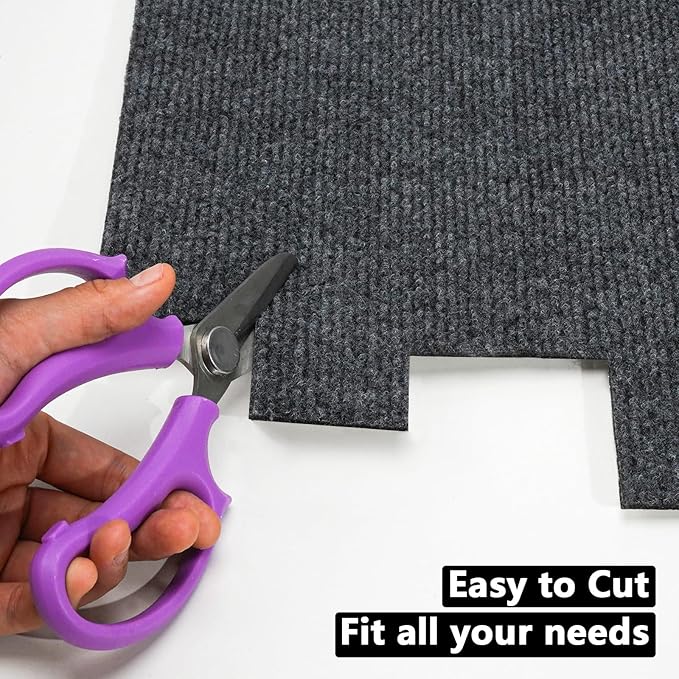30Pcs Carpet Tiles Peel and Stick, Self Adhesive Carpet Floor Tile 12” x 12”, Dark Grey Soft Padded Flooring Sticker, Home Decor for Bedroom Living Room Office, 30 sq ft per Box