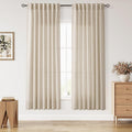 Nanspring Living Room Curtains 72 Inch Length Linen Birch Beige Luxury Light Filtering Semi Sheer Curtain Back Tab Modern Farmhouse Decor Elegant Coastal Drapes for Bedroom Office 52x72, 2 Panels