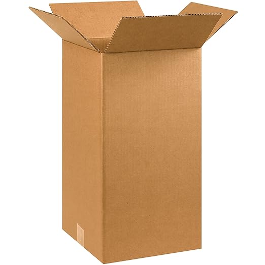 BOX USA 10 x 10 x 20 Corrugated Cardboard Boxes, Tall 10"L x 10"W x 20"H, Pack of 25 | Shipping, Packaging, Moving, Storage Box for Home or Business, Strong Wholesale Bulk Boxes