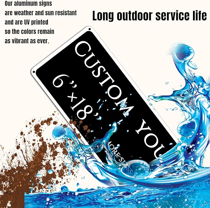 Custom Sign, street signs customized，Aluminum Weatherproof Metal Sign Multiple Sizes, delivery signs for home,Reflective doorplates,Business, Workplace, office, Home, Delivery Signs(6 * 18 Inch)
