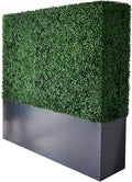 AGPL Upgraded Artificial Boxwood Hedge Wall with Gray Color Planter,Room Divider and Privacy Wall Backdrops Outdoor Privacy Fence for Patio,Balcony,Restaurant,Garden,Party Décor (48" H 48" W 12" D)