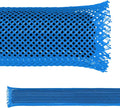 Electriduct 3/8 PET Expandable Braid Sleeving Flame Retardant Flexible Wire Mesh for Cord Management and Cable Protection - 25 Feet - Sky Blue
