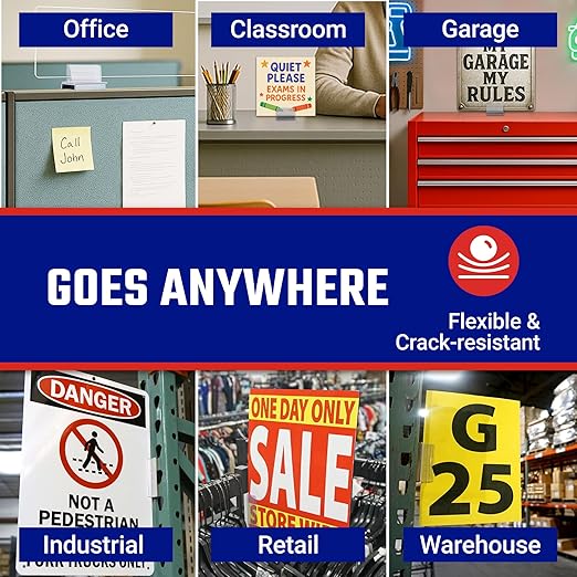 Master Magnetics Magnetic Sign Holder Pack - Magnetic Sign Holders for Door Frames, Metal Shelves, Whiteboards - Powerful Magnet - Retail EZ Grip Holder - 3" L x 1" W x 1.13" H - 25-Pack