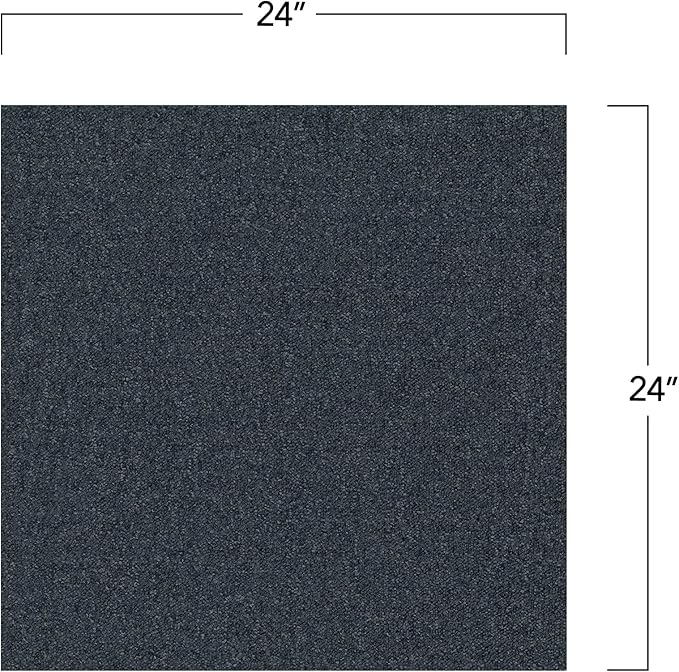 Mohawk Advance 24" x 24" Berber (Loop pile), 0.11" Pile Height, Carpet Tile, Nylon Fiber, Deep Space Color, (24 Tiles), (96 sqft/carton)
