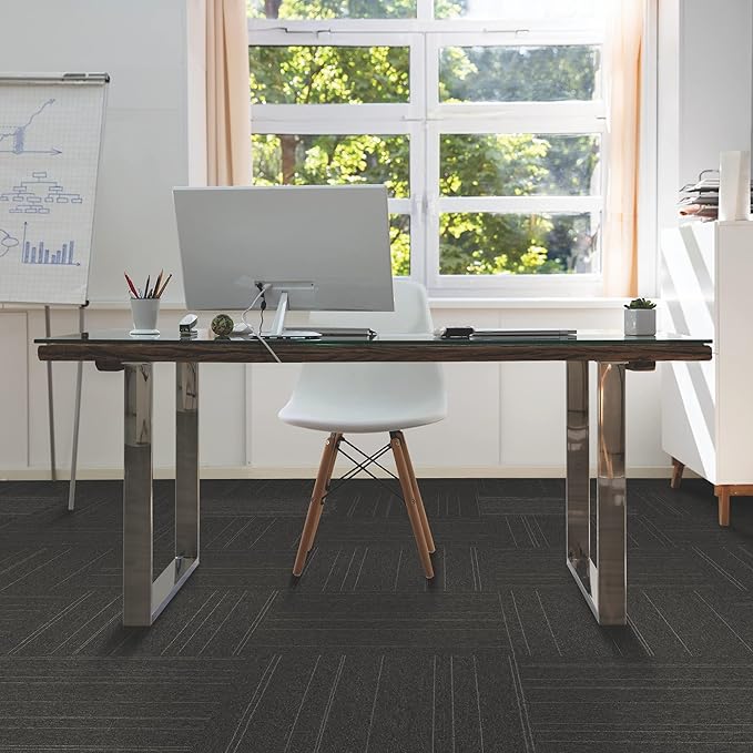 Mohawk Basics 24" x 24" Berber (Loop pile), 0.07" Pile Height, Carpet Tile, PET Fiber, Smoke Color, (24 Tiles), (96 sqft/carton)