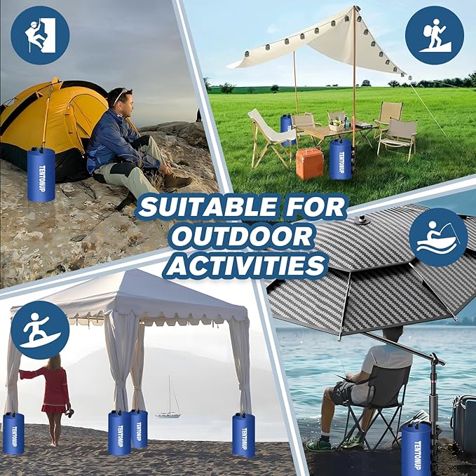 Canopy Water Weight Bags, 220 LBS Heavy Duty Canopy Weights Set of 4, Tent & Gazebo Leg Weights for Pop Up Canopy, Carport, Outdoor Event, Blue