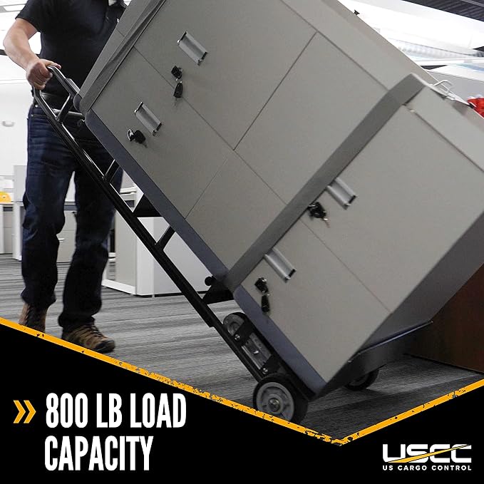 US Cargo Control Appliance Trucks (16-Pack) - Industrial Steel Appliance Hand Truck, 1,200 LBS. Capacity, with Double Auto Recoil Strap Systems & Stair Climbers - Heavy Duty Appliance Dolly