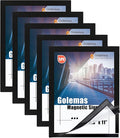 Magnetic Sign Holder, 8.5 x 11 Wall Mount Self Adhesive Document Display Frames, Double Sided Display for Glass Window (Black, 5pack)