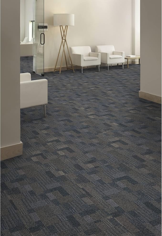 Mohawk Basics 24" x 24" Berber (Loop pile), 0.09" Pile Height, Carpet Tile, PET Fiber, Ocean Deep Color,(96 sqft/carton), 24 Count (Pack of 1)