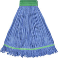 Onesimus 24 oz Heavy Duty Mop Head Replacement, 5 Inch Headband for Quick Change Handle, Blue Loop-End Cotton Blend String Wet Dry Floor Mop Refill Commercial Cleaning Supplies, 1 Pack Large