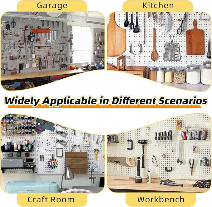 279PCS Metal Pegboard Hooks Organizer Kit for Organizing Various Tools - Heavy Duty 1/4" & 1/8" Pegboard Accessories with Pegboard Bins, Wall Mount Tool Storage for Garage, Workshop & Kitchen