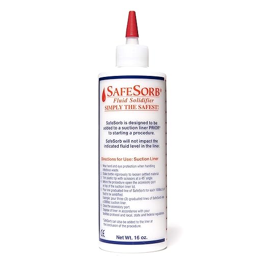 DiSorb Spill Absorbent Powder - Clean Up Bodily Fluids, Blood, Vomit, Urine, Diarrhea - Fluid Solidifier for Daycares, Buses, Schools, Hospitals, Restaurants - 16000cc - 16 Bottles Per Case
