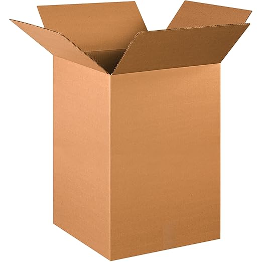 BOX USA 16 x 16 x 26 Corrugated Cardboard Boxes, Tall 16"L x 16"W x 26"H, Pack of 10 | Shipping, Packaging, Moving, Storage Box for Home or Business, Strong Wholesale Bulk Boxes