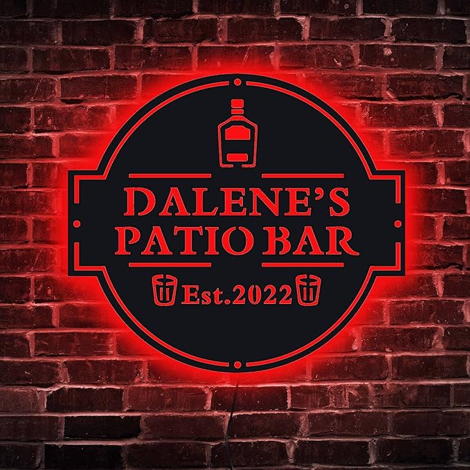 Personalized Bar Neon Sign, Custom Bar Sign, Martini Bar Sign, Home Bar Neon Sign, Bar Led Sign Vintage, Bar Led Lights, Custom Bar Sign