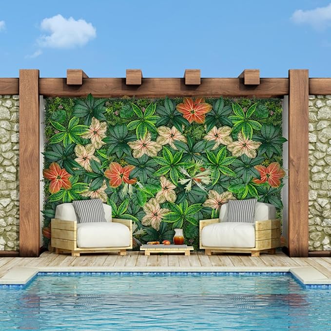 Artificial Grass Wall, 40"x20" (33.33 SQFT) Greenery Backdrop Wall with UV-Anti, Fake Plant for Outdoor Garden Fence and Indoor Home Wedding Party Decor