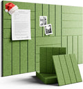 Felt Bulletin Board Tiles Large 48" x 36" Cork Board Alternative-6 Pack with 40 Adhesive Tabs, Thick Slat Wall Panels for Office Decor, Push Pin Board Wall Organizer Alternative-Kelly Green