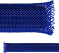 Electriduct 1/4" PET Expandable Braid Sleeving Flame Retardant Flexible Wire Mesh for Cord Management and Cable Protection - 25 Feet - Blue