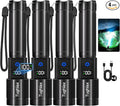 4Pack Rechargeable Flashlights High Lumens 9900LX, LED Flashlight Rechargeable with LCD Digital Display, 5Modes Adjustable Flash Light, Super Bright Flashlight Powerful, Tactical Flashlights for Home