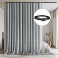 Room Divider Curtains with Flexible Ceiling Tracks Set,Blackout Curtain Ceiling Mount Curtain Track Privacy Room Dividers Ceiling Track Curtain Rod(Grey Drape & Black Rail W 8.3 × H 7 FT)