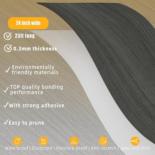 GSCIT Club Wood Grain Repair Tape, 24 inch X 25ft Self Adhesive Dark Walnut Grain Repair Patch for Tables, Chairs, Baseboards, Doors, Windows, Floors, Handicraft DIY.