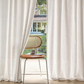 MIULEE Non-See-Through Privacy Linen Curtains 2 Panels, Light Filtering Window Curtains Farnhouse Textured Back Tab Semi Sheer Drapes for Bedroom Living Room, 52 x 90 Inches Long, White