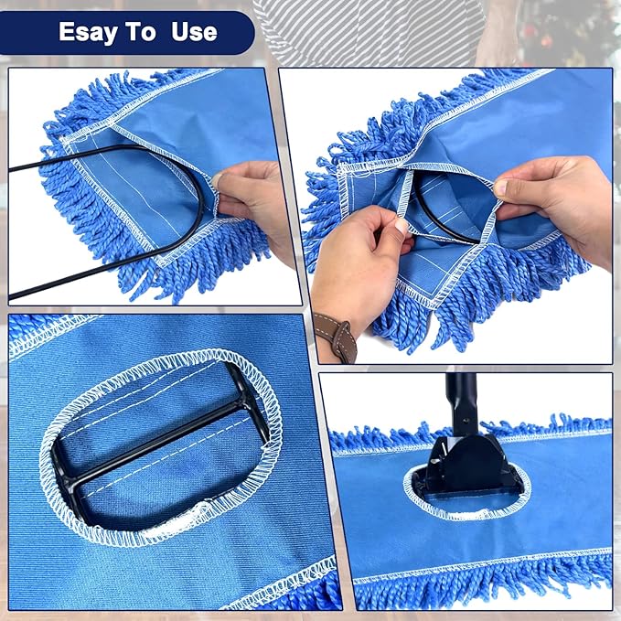 3 Pack 36 Inch Dust Mop Replacement Head Washable Medium Microfiber Mop Head for Commercial and Residential Use