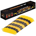 Retractable Barrier for Safety Traffic Cones - 2" OD - Large Yellow and Black Bar Barricade - for Road Construction, Parking, Warning, Temporary Security Divider (100, Yellow & Black, 53" x 84")