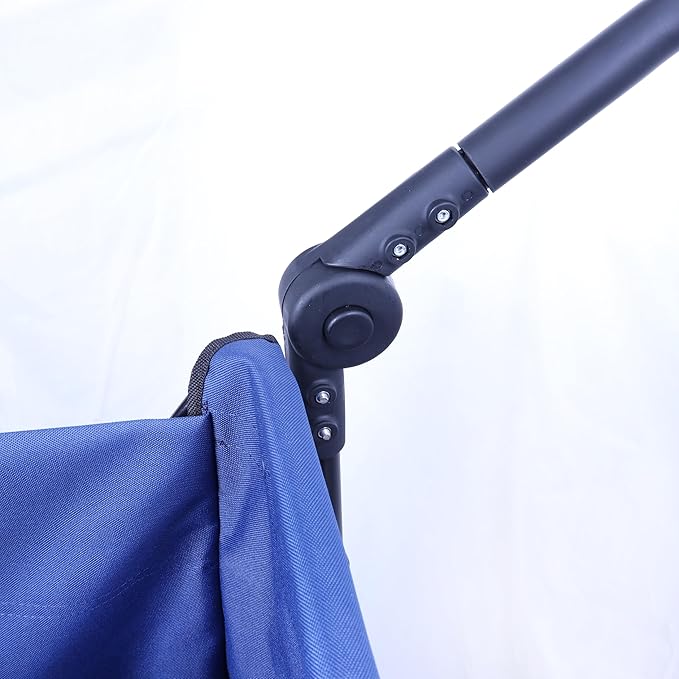 MATTAM Collapsible Basket Trucks Service Carts with Wheels for Material handling, 265 lbs Capacity，21" L x 18.9" W x 35.4" H (Blue)