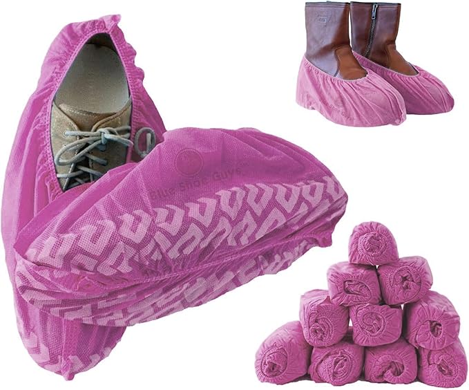 Premium Disposable Boot & Shoe Covers Booties | 50 Pack | Durable, Non-Slip, Non-Toxic, Water Resistant, Recyclable Protectors for Indoor & Outdoor | Large Size Fits Most Shoes