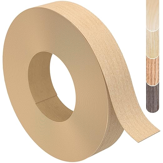 Maple Edge Banding, 3/4 inch x 500ft roll of Wood Edge Banding Pre-glued Flexible, Veneer Tape Banding for Cabinet Repair