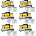 FlashDry Portable Complete Spill Kit - Yellow Duffle, Bag Tag, 15 Absorbent Pads, 2 3" x4' Sorbent Socks, Disposal Bags, Nitrile Gloves, 2 5L Buckets of 100% Organic Coir w/Dispenser Lid, Set of 6