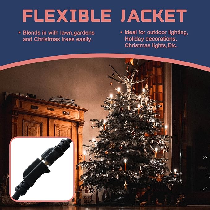 15 Ft Outdoor Extension Cord - 12/3 SJTW Heavy Duty Black Extension Cable with 3 Prong Grounded Plug - Power Cord for Lawn, Garden, Appliances