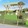 Outdoor Vendor Cart, Portable Cart with Canopy, Movable Stall Display Stand, Foldable Vending Stand Kiosk Display Trolley with Canopy, for Market, Street Food, Events(Green 2,120cm/47.2in)